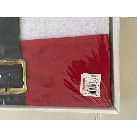 One Size Fits All Santa Suit Costume Jacket Trousers Hat Belt Beard Eyebrows - Picture 6 of 15